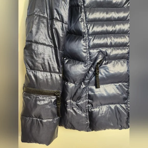 Andrew Marc Women's Shiny Blue Puffer Jacket 650 Fill Power, Size S.  #E05 - Picture 14 of 16